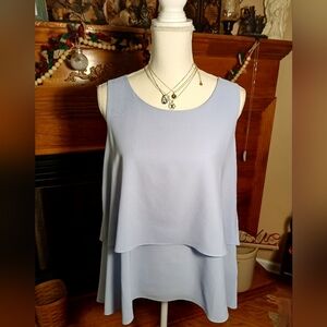 Simply Noelle Periwinkle Blue Sleeveless Layered Tank Top